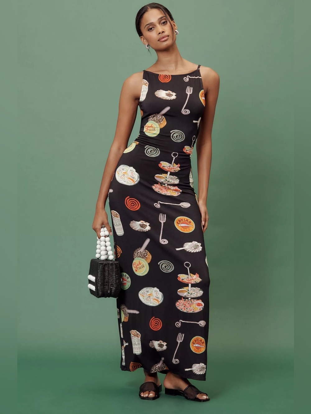 Lisa Says Gah Maya Midi Dress XL Caviar Dreams Print Open Back Sleeveless NWT - Picture 4 of 8